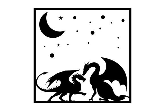 Laser Cut Dragon SVG Love Mom Graphics and Crafts