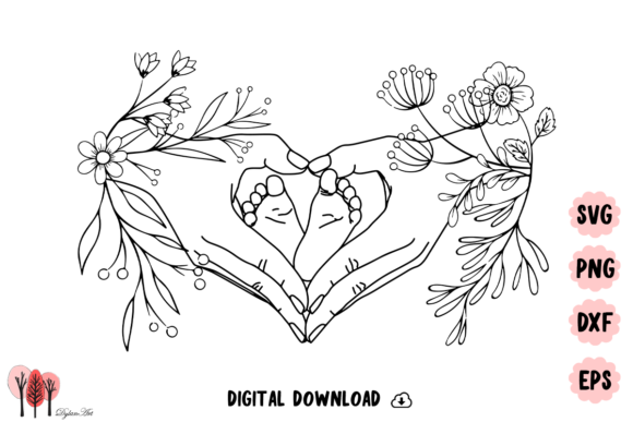 Mom and Baby SVG Graphics for Crafts and Editorial Use